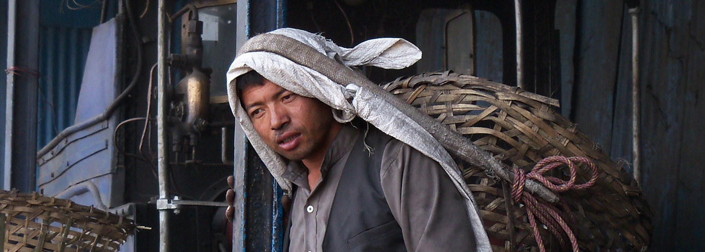 Porter at Darjeeling rail station